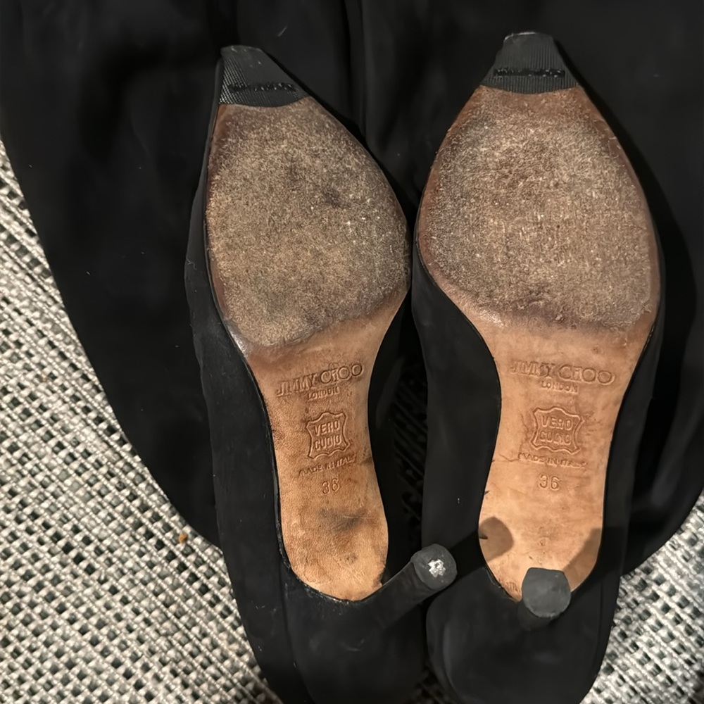 Jimmy Choo Authentic suede pull on tall boots with leather accents - Picture 7 of 7
